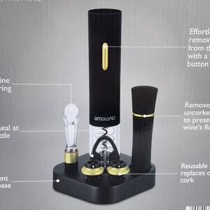 Electric Wine Automatic Opener Set Gift Aerator Foil Cutter Preserver Corkscrew